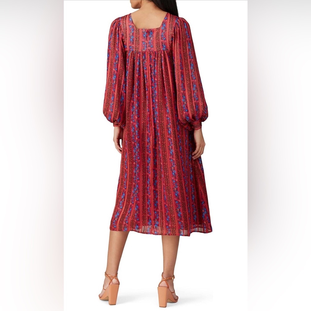 Elegant Red and Blue Women's Dress - Picture 2 of 5